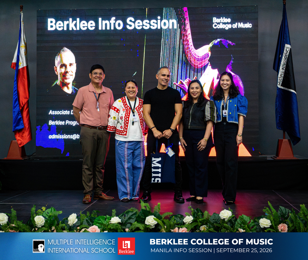 Daniel Abussi, Berklee Associate Director of Recruitment, with the Multiple Intelligence International School (MIIS) team. 